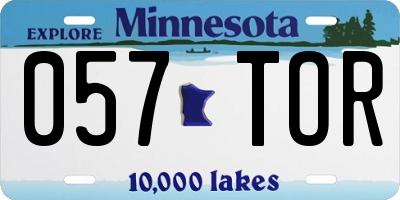 MN license plate 057TOR