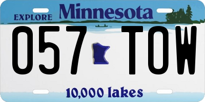 MN license plate 057TOW