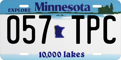 MN license plate 057TPC
