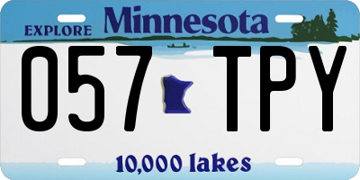 MN license plate 057TPY