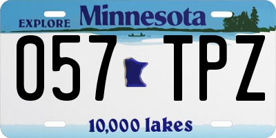 MN license plate 057TPZ