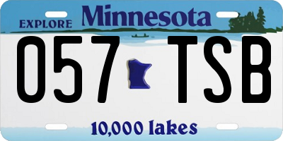 MN license plate 057TSB