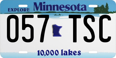 MN license plate 057TSC