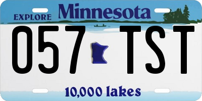 MN license plate 057TST