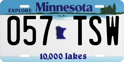 MN license plate 057TSW