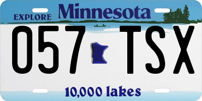 MN license plate 057TSX