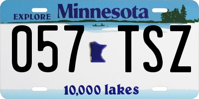 MN license plate 057TSZ