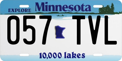 MN license plate 057TVL