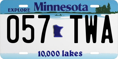 MN license plate 057TWA