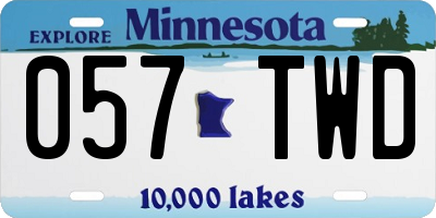 MN license plate 057TWD