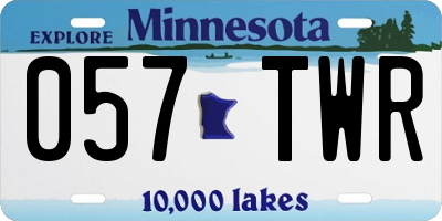 MN license plate 057TWR