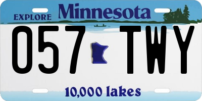 MN license plate 057TWY