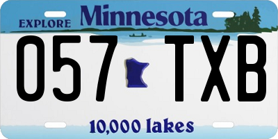 MN license plate 057TXB