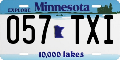 MN license plate 057TXI