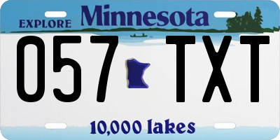 MN license plate 057TXT
