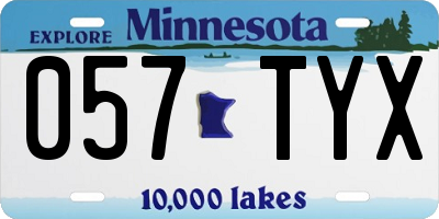 MN license plate 057TYX