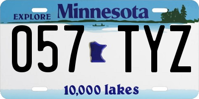 MN license plate 057TYZ