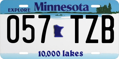 MN license plate 057TZB