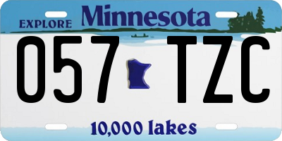 MN license plate 057TZC