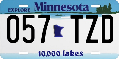 MN license plate 057TZD