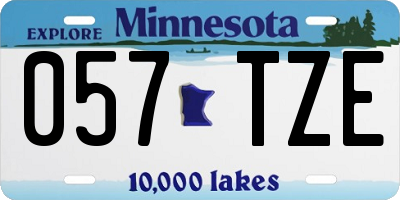 MN license plate 057TZE