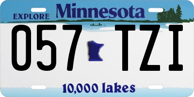 MN license plate 057TZI