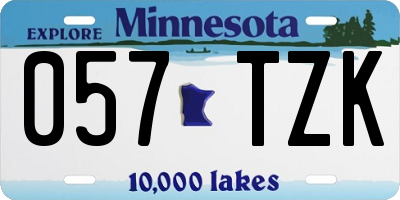 MN license plate 057TZK