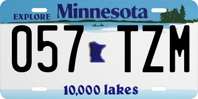 MN license plate 057TZM