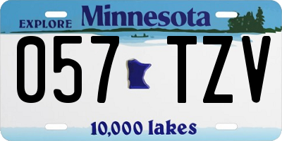MN license plate 057TZV