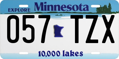 MN license plate 057TZX