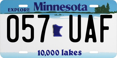 MN license plate 057UAF