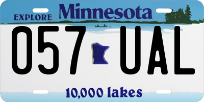 MN license plate 057UAL