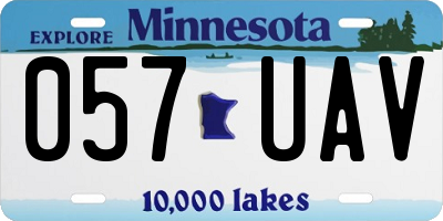 MN license plate 057UAV