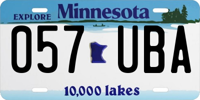 MN license plate 057UBA