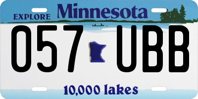 MN license plate 057UBB
