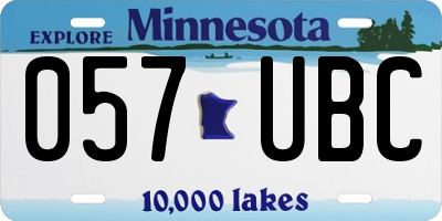 MN license plate 057UBC