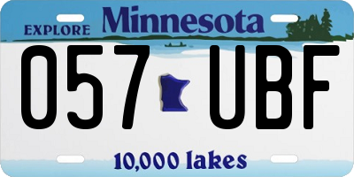 MN license plate 057UBF