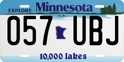 MN license plate 057UBJ