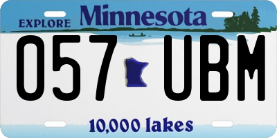 MN license plate 057UBM