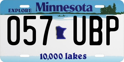 MN license plate 057UBP