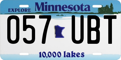 MN license plate 057UBT