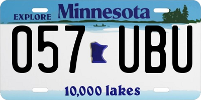 MN license plate 057UBU
