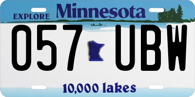 MN license plate 057UBW