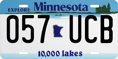 MN license plate 057UCB