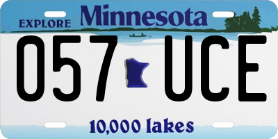 MN license plate 057UCE