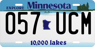 MN license plate 057UCM