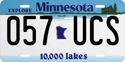 MN license plate 057UCS