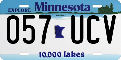 MN license plate 057UCV