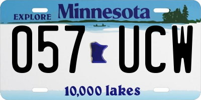 MN license plate 057UCW