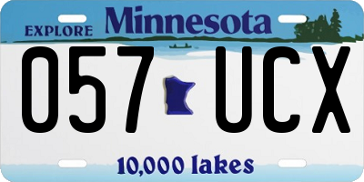 MN license plate 057UCX